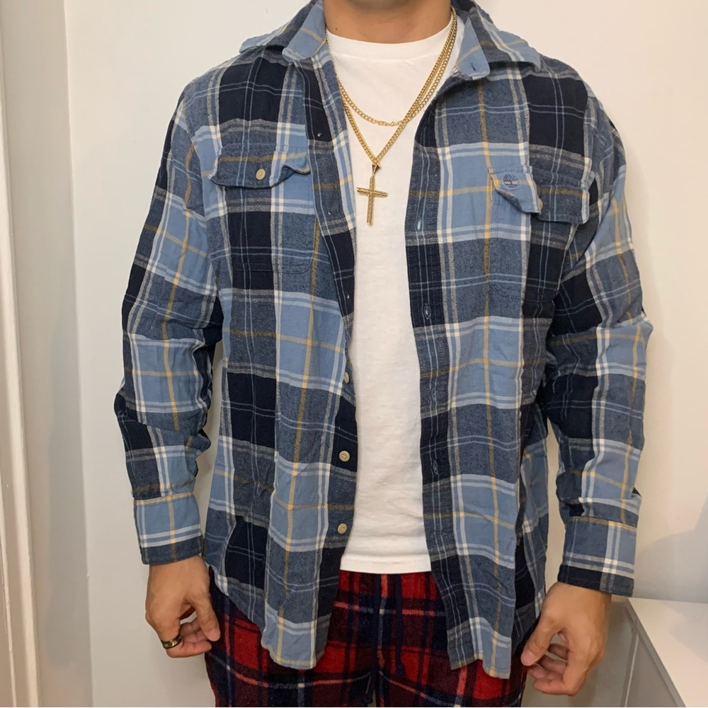 Timberland blue flannel button down